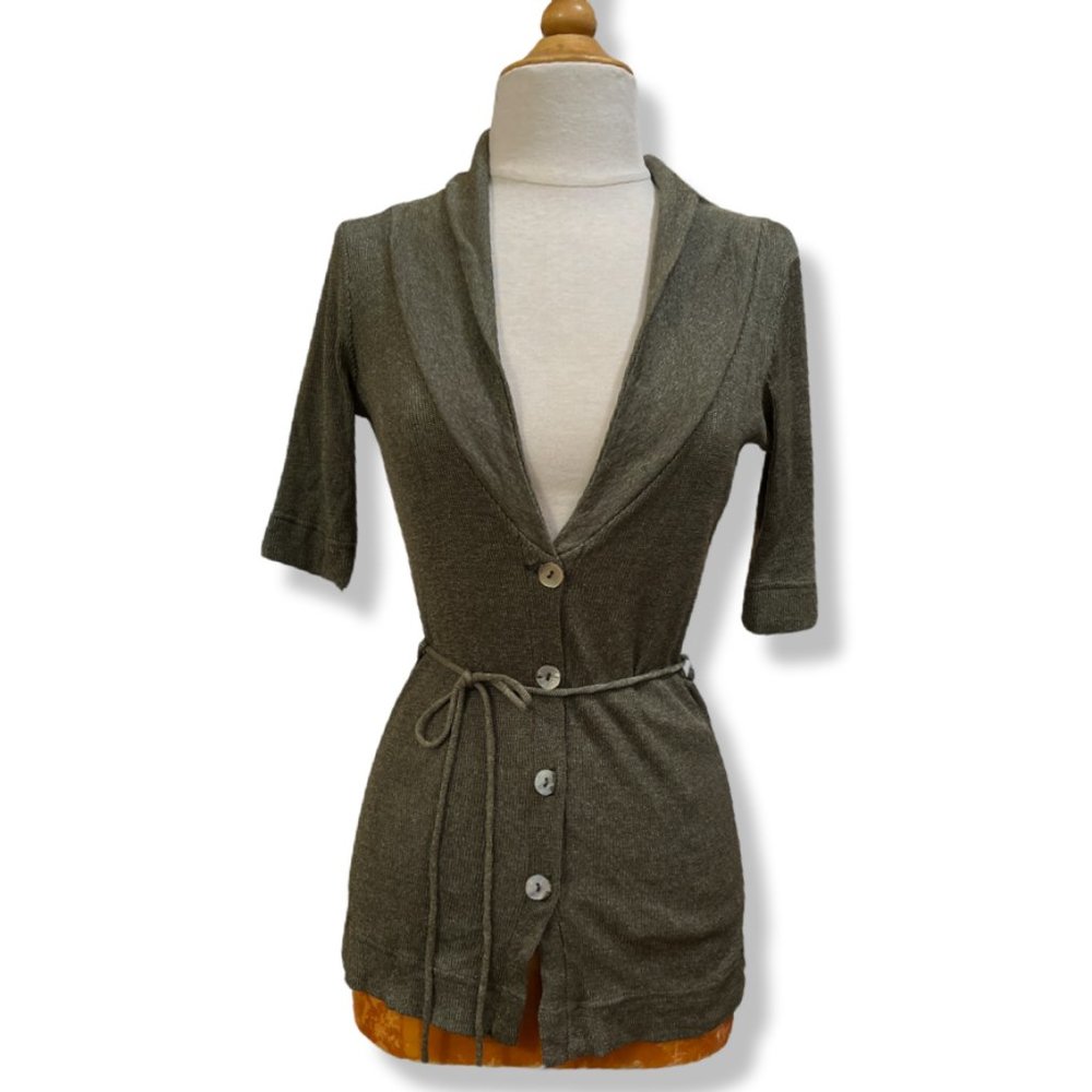 Michael Stars Green Button Shirt Cardigan